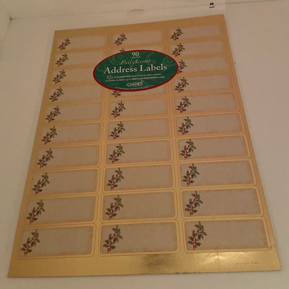 Gartner Office Vintage Gartner Foil Accent Address Labels Christmas